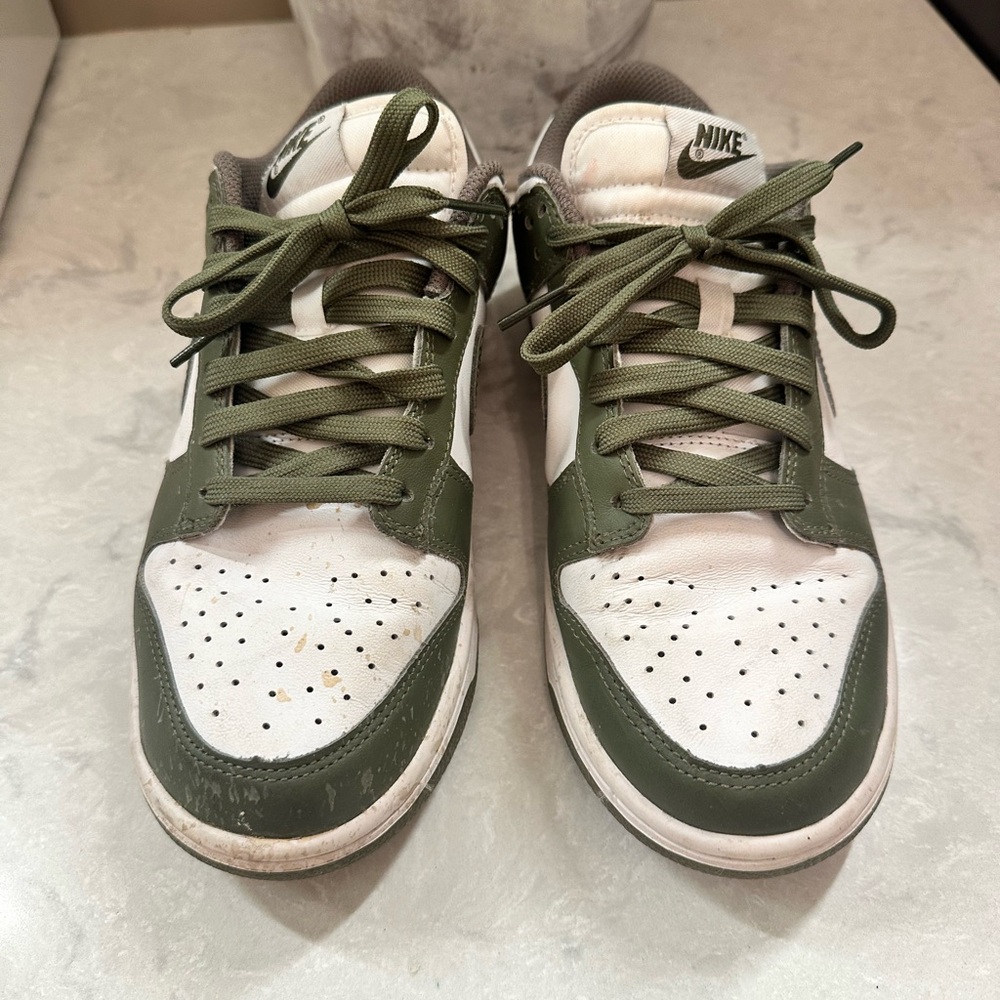 Nike Olive Green and White Athletic Shoes